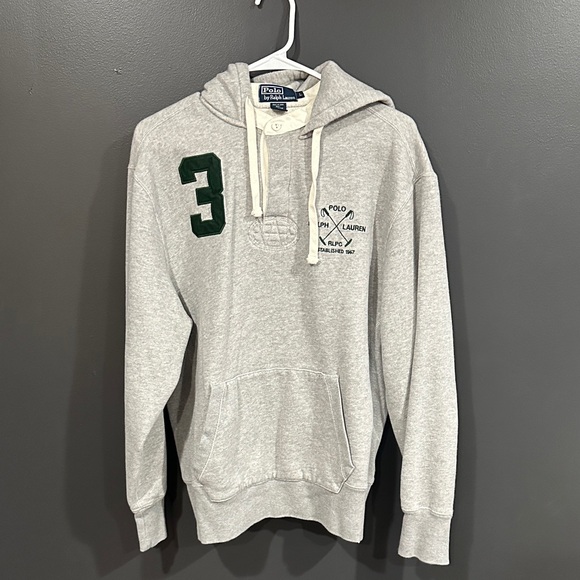 Polo Ralph Lauren Other - Polo by Ralph Lauren Light Gray Hoodie with Green Accents